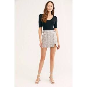 Free People Midnight Magic Snake Print Zip Mini Skirt Ladies Size 8 (M)